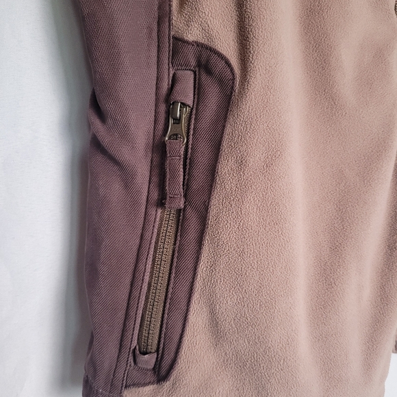 Eddie Bauer Sport Shop Fullzip Beige Taupe Fleece/ Canvas Jacket Women's Large - Picture 3 of 13